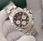 Copy Rolex Cosmograph Daytona Watch SS Brown Dial with Diamond